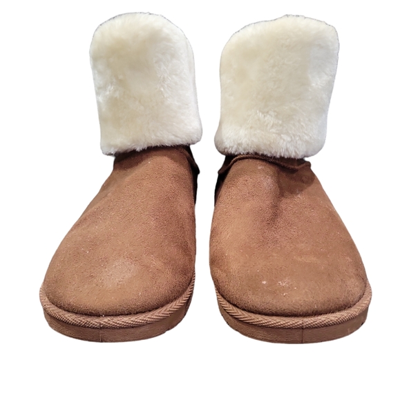 Olivia Miller Brown Faux Fur Ankle Boots Size 9 - Picture 2 of 5